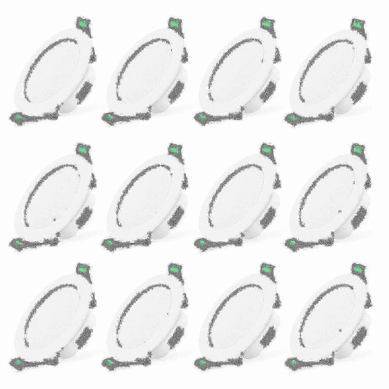 12-Pack 7W White LED Recessed Downlights Slim Ceiling Spotlights