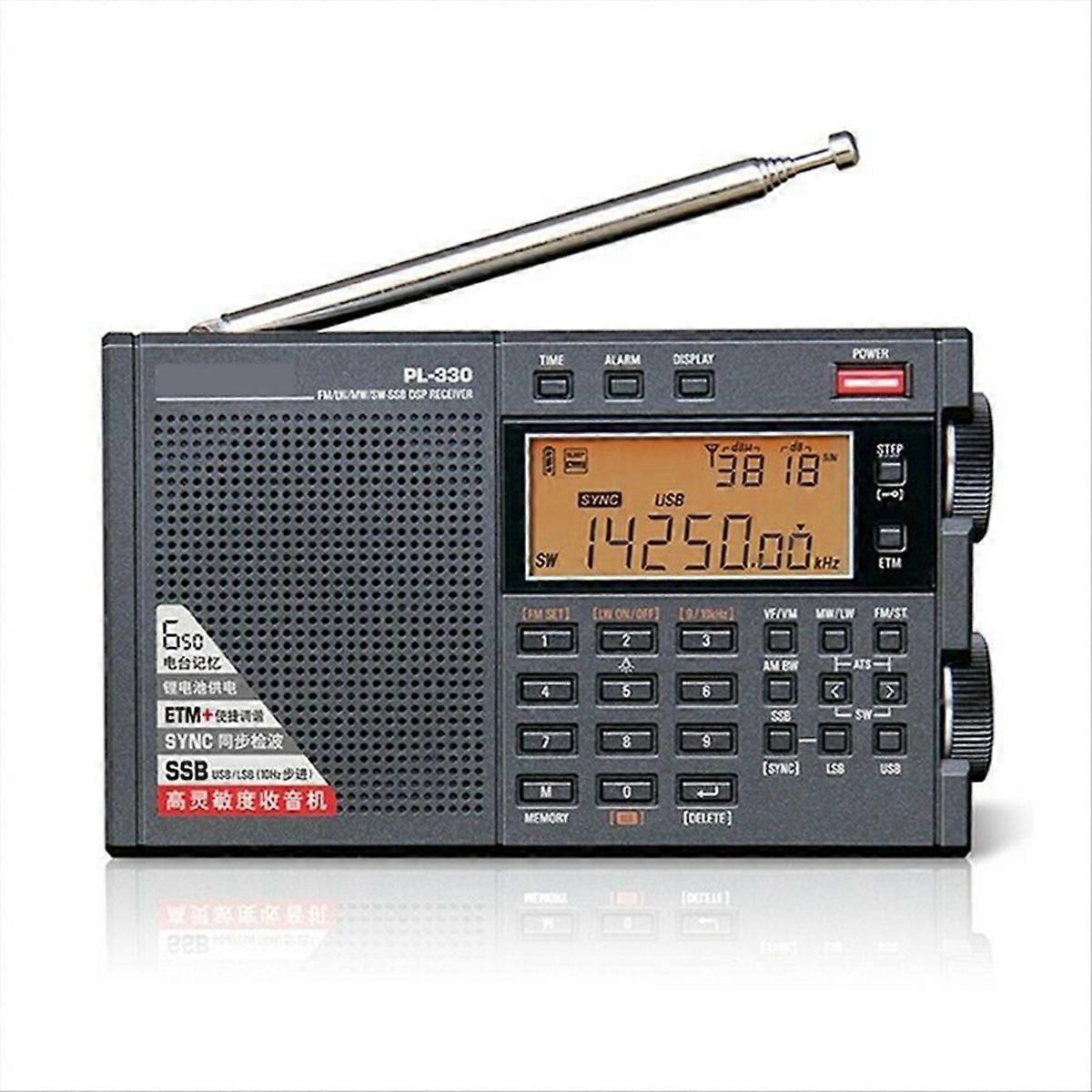 PL-330 Portable Radio FM/MW/SW/LW SSB/ High Sensitivity Multi-Functional Receiver Full-Band Coverage