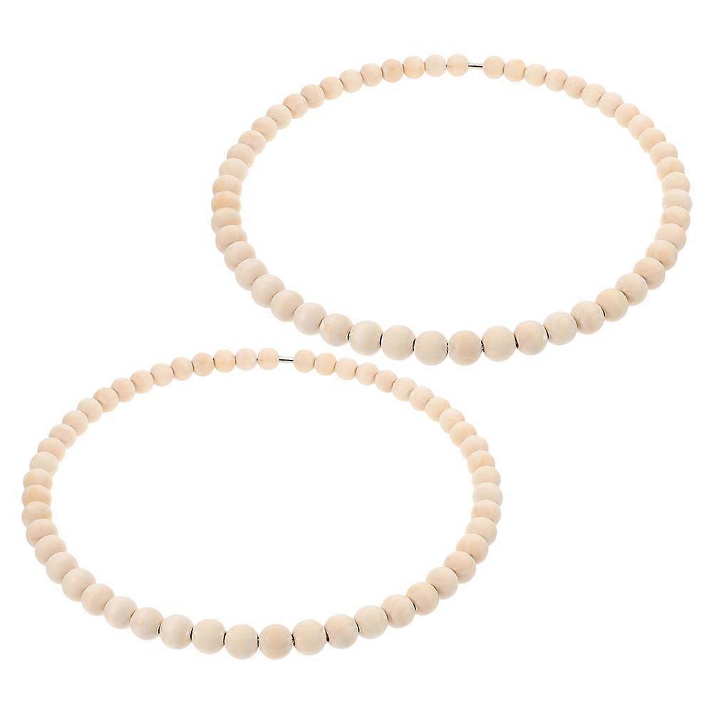 2 Stück Traumfänger-Reifenrahmen mit Holzperlenkranz zur Dekoration