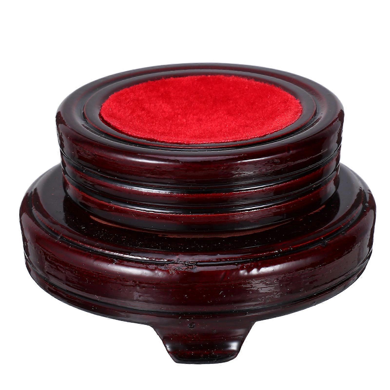 Wooden Rotating Crystal Ball Stand for Display Double-Layer Sphere Holder