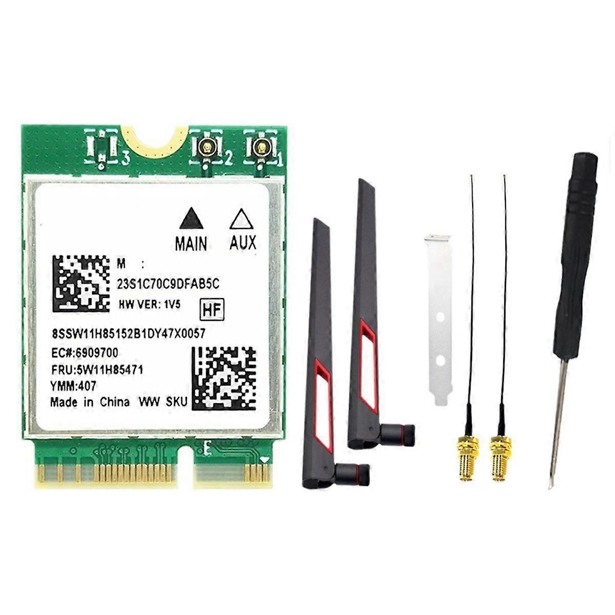 RTL8922AE WiFi7 Card+10DB Antenna 6338Mbps 2.4G/5G/6G Bluetooth5.4 M.2 NGFF Wireless WiFi Adapter C