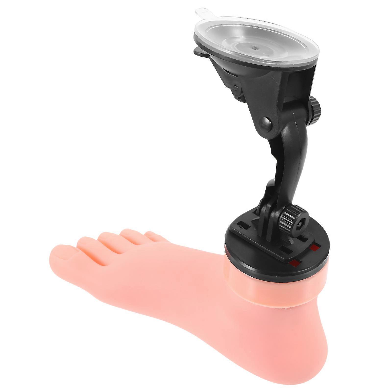 Beige Manicure Foot Model for Nail Art Practice with Suction Cup