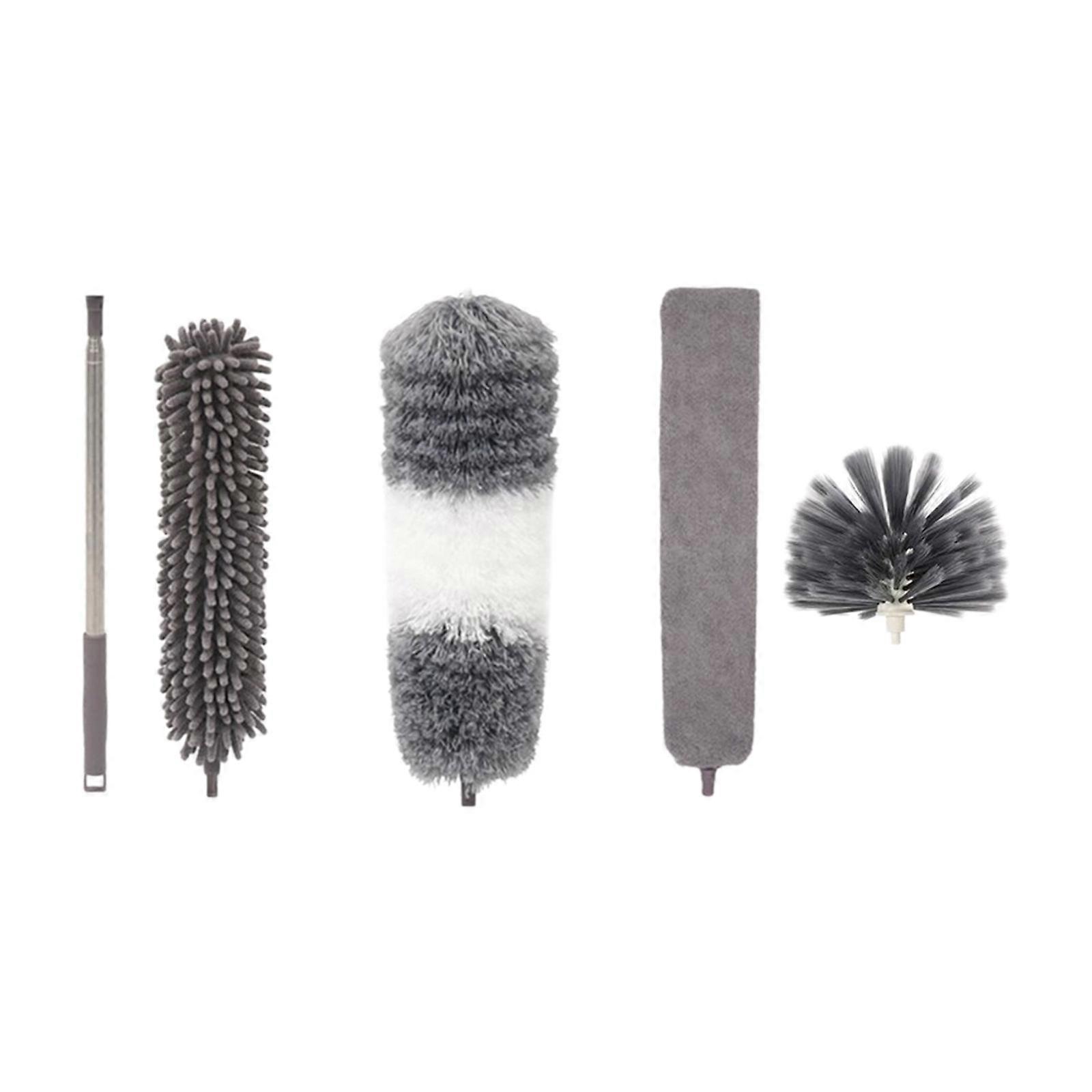 Washable Detachable Ceiling Dust Brush Soft Microfiber Duster Brush Adjustable Length for Ceiling Narrow Corner Cleaning Multicolor