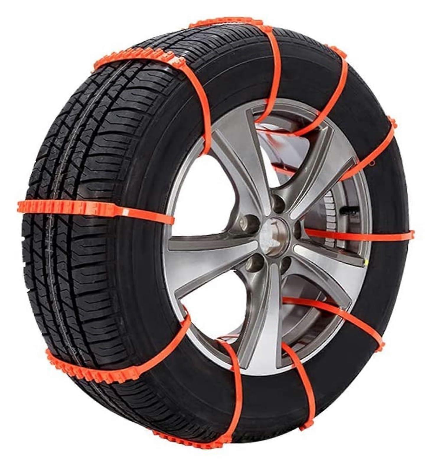 Car Tire Snow Chains Universal AntiSlip Nylon, Quick Install AllWeather Emergency Traction