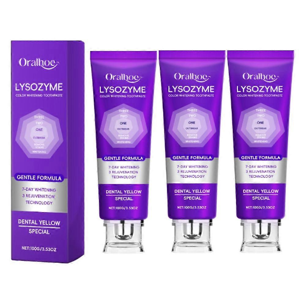 1-5pcs Lysozyme Whitening Toothpaste, 2026 Colour Correcting Purple -Toothpaste New