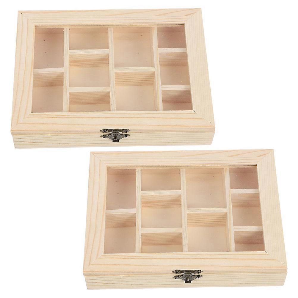 Children's Creative Wood Box for Storage Use 2Pcs Unfinished DIY