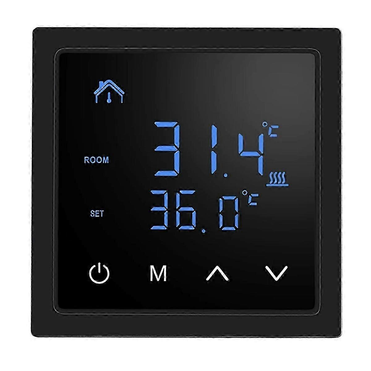 Smart Thermostat 16A Floor Heating Temperature Controller Black