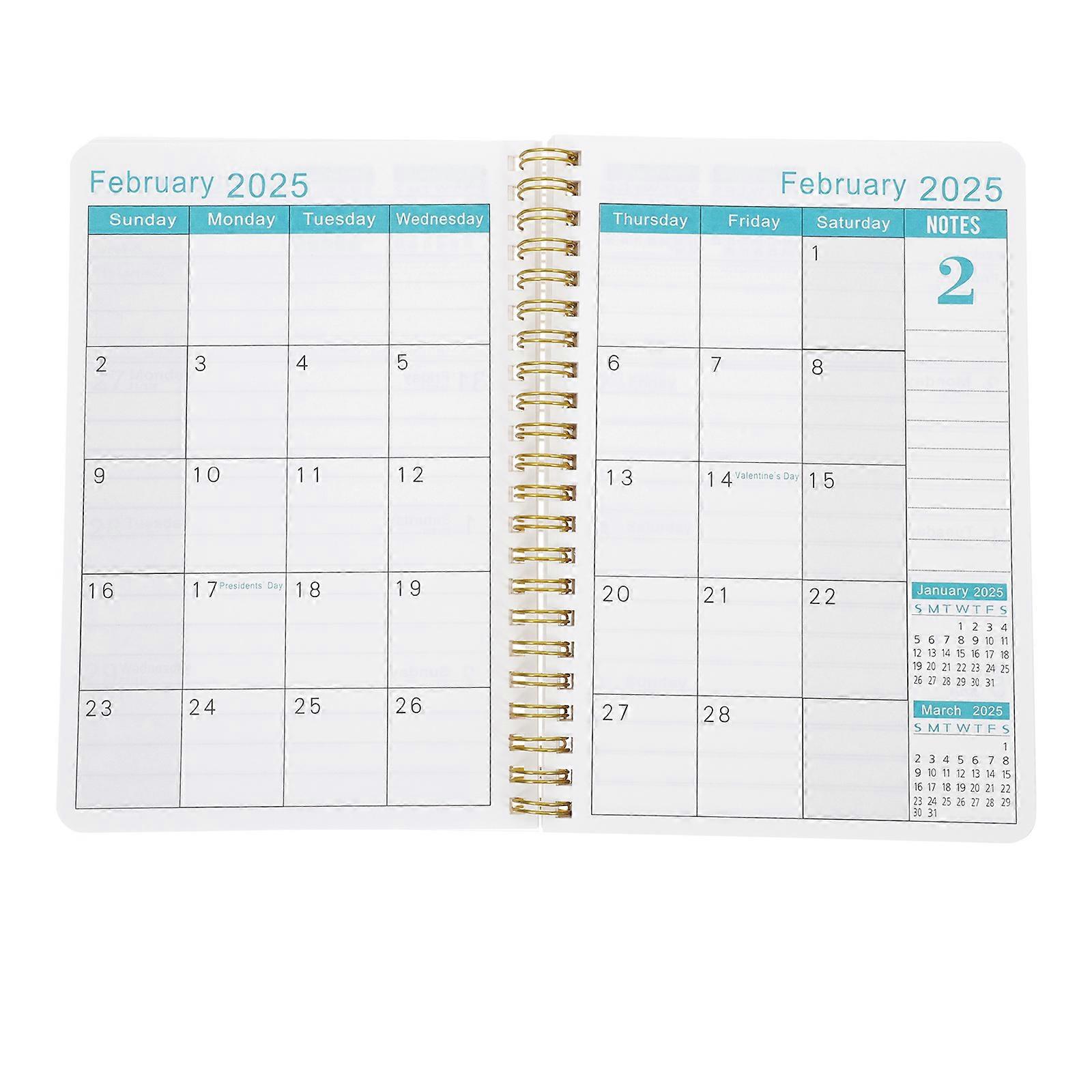2025 Planner Office Work Notepad for Writing Spiral Binding Schedule Notebook