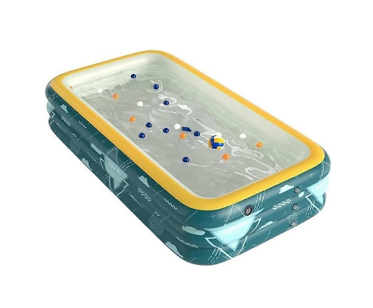 Inflatable Swimming Pool 260x170x60cm Large Rectangular Family Pool for Backyard and Garden