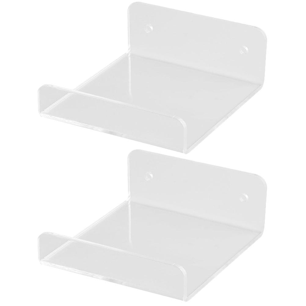 2Pcs Wall Shelf for Projector with Transparent Plastic Display Rack
