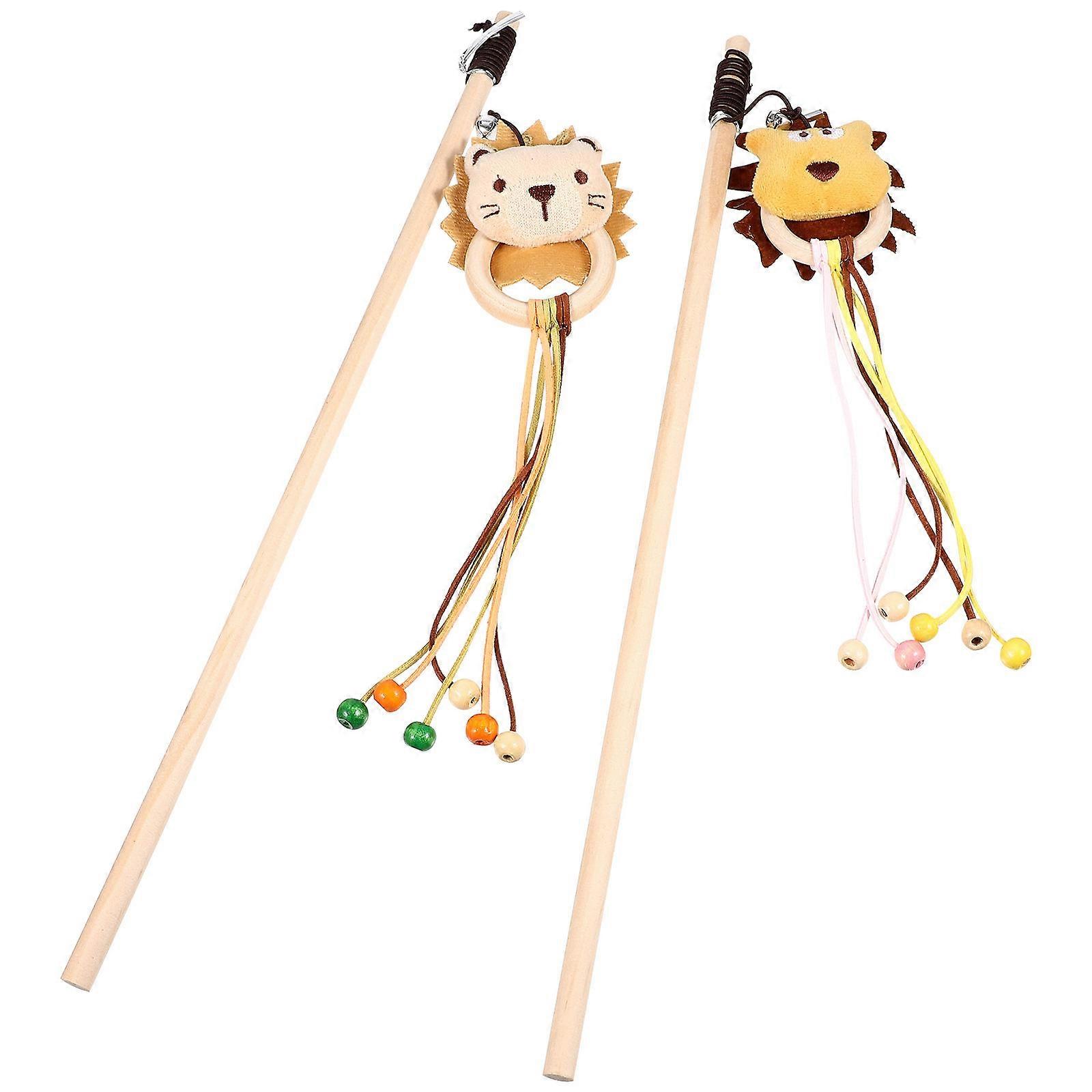 Toy for Cats Cat Teasing Stick Set Exercise for Cats loss Aid Interactive Style 2Pcs