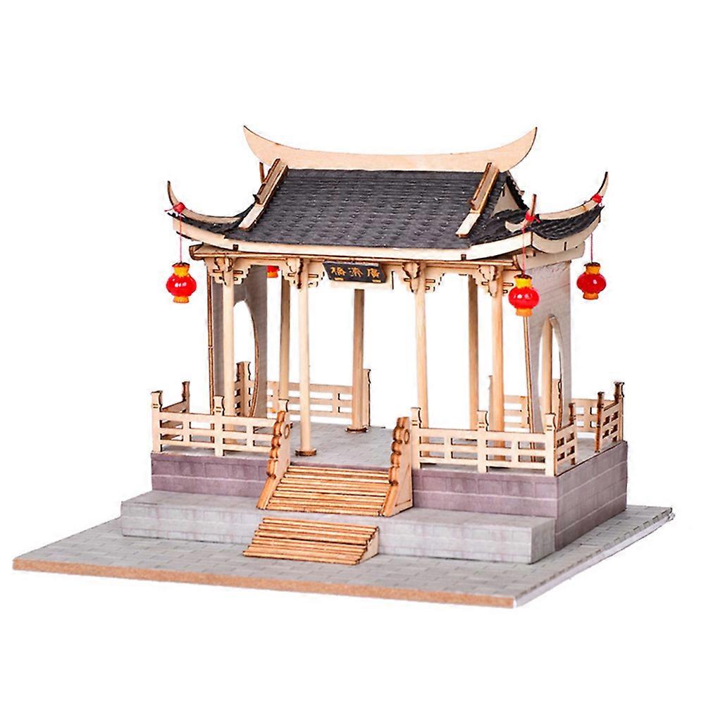Chinese Bridge Model DIY Building Scene Layout Assembled Toy 1Set