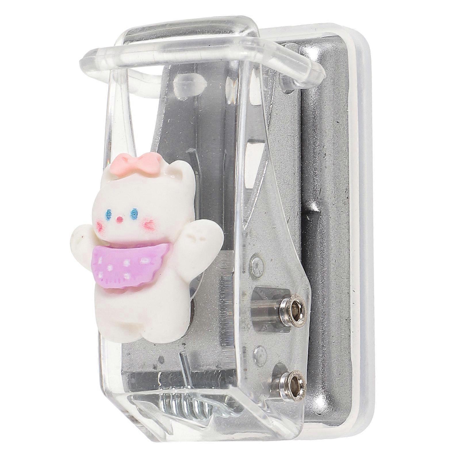 Circle Punch Mini Paper Puncher for Office Use Students Transparent 5x3cm Binding 1Set