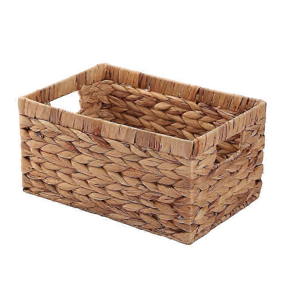 Natural water hyacinth woven rectangular storage basket, large 2025