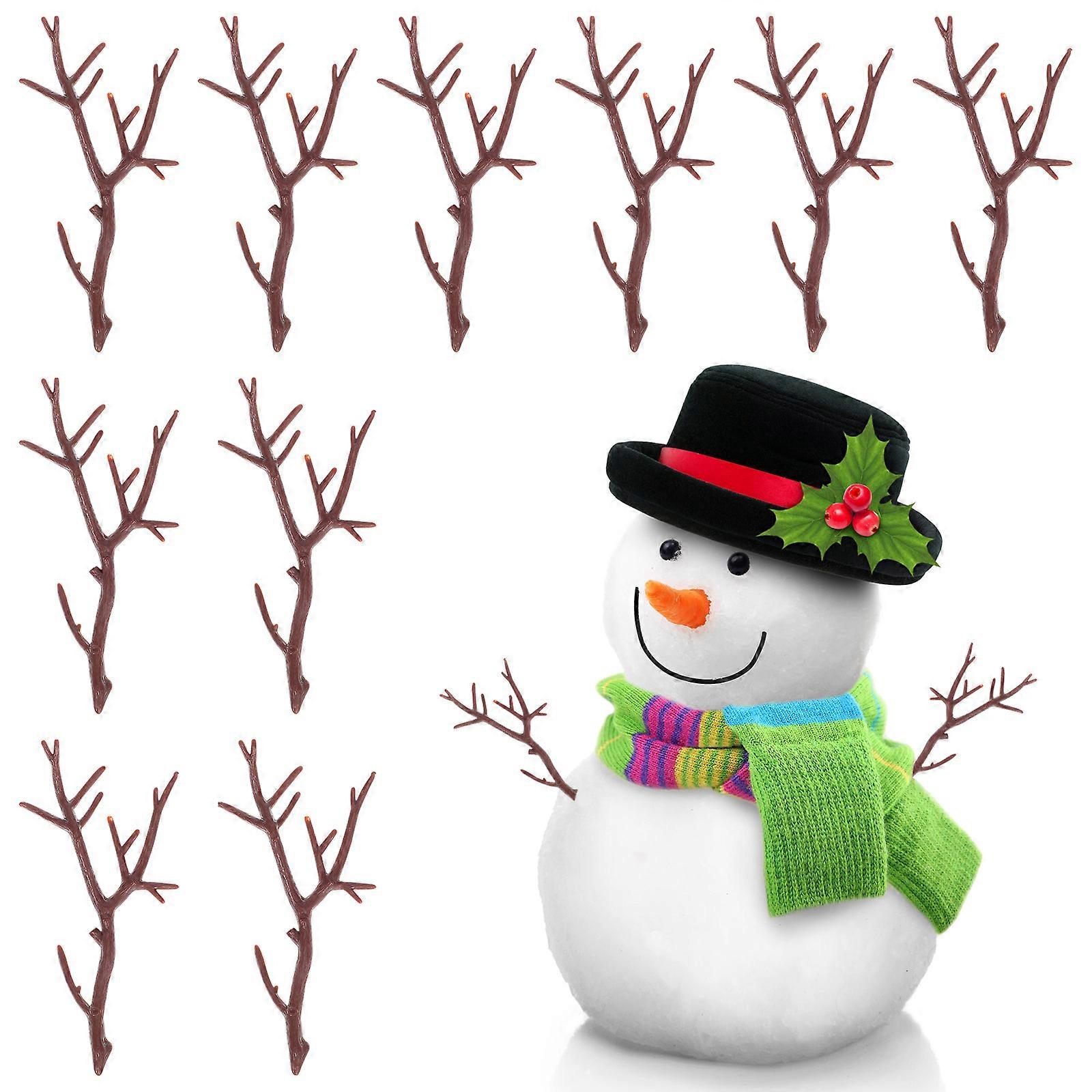 10Pcs Artificial Antler Branches for Decoration Plastic Coffee Color