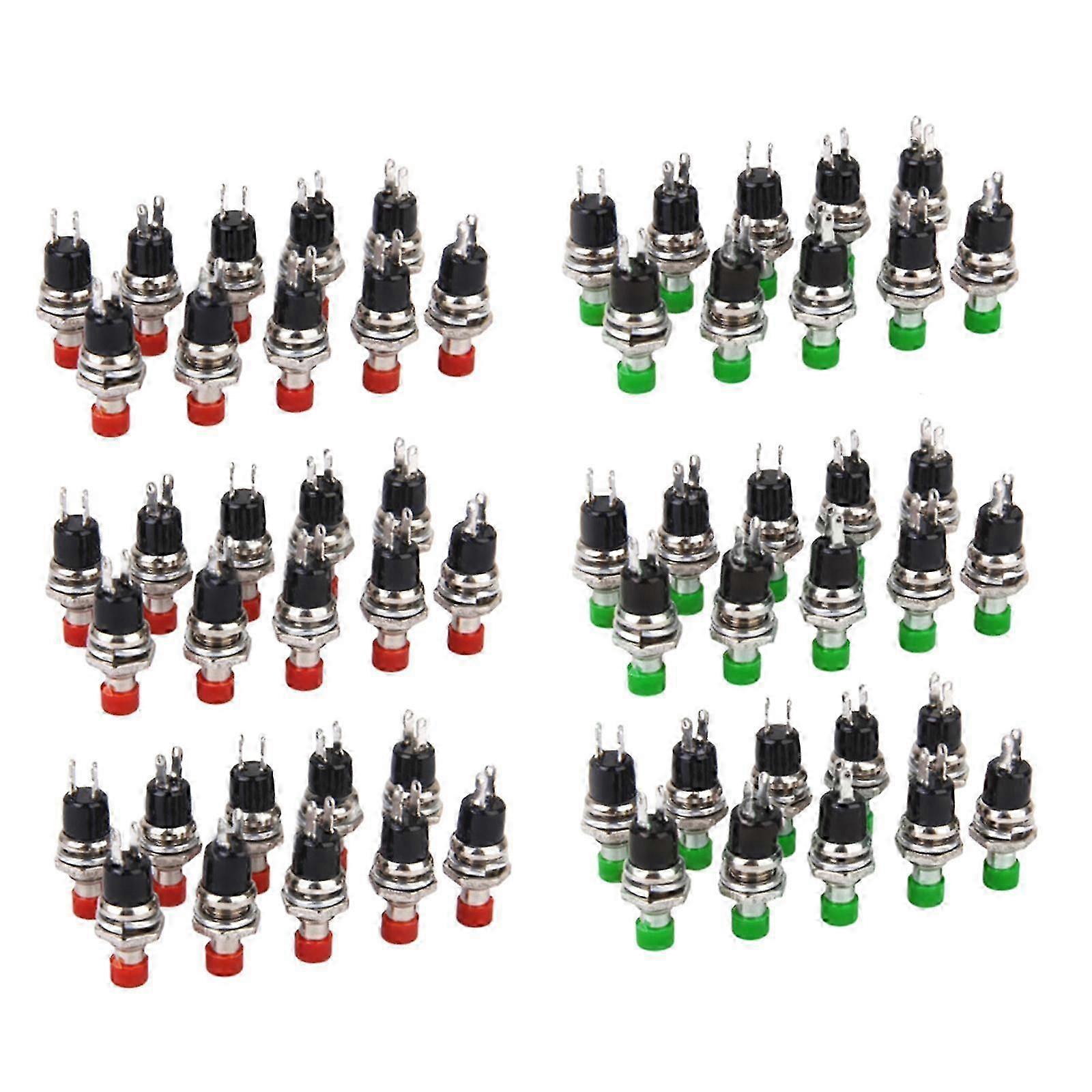 2025 60x Mini Momentary Push Button Switch Red+Green for Model Hobbies 25mm