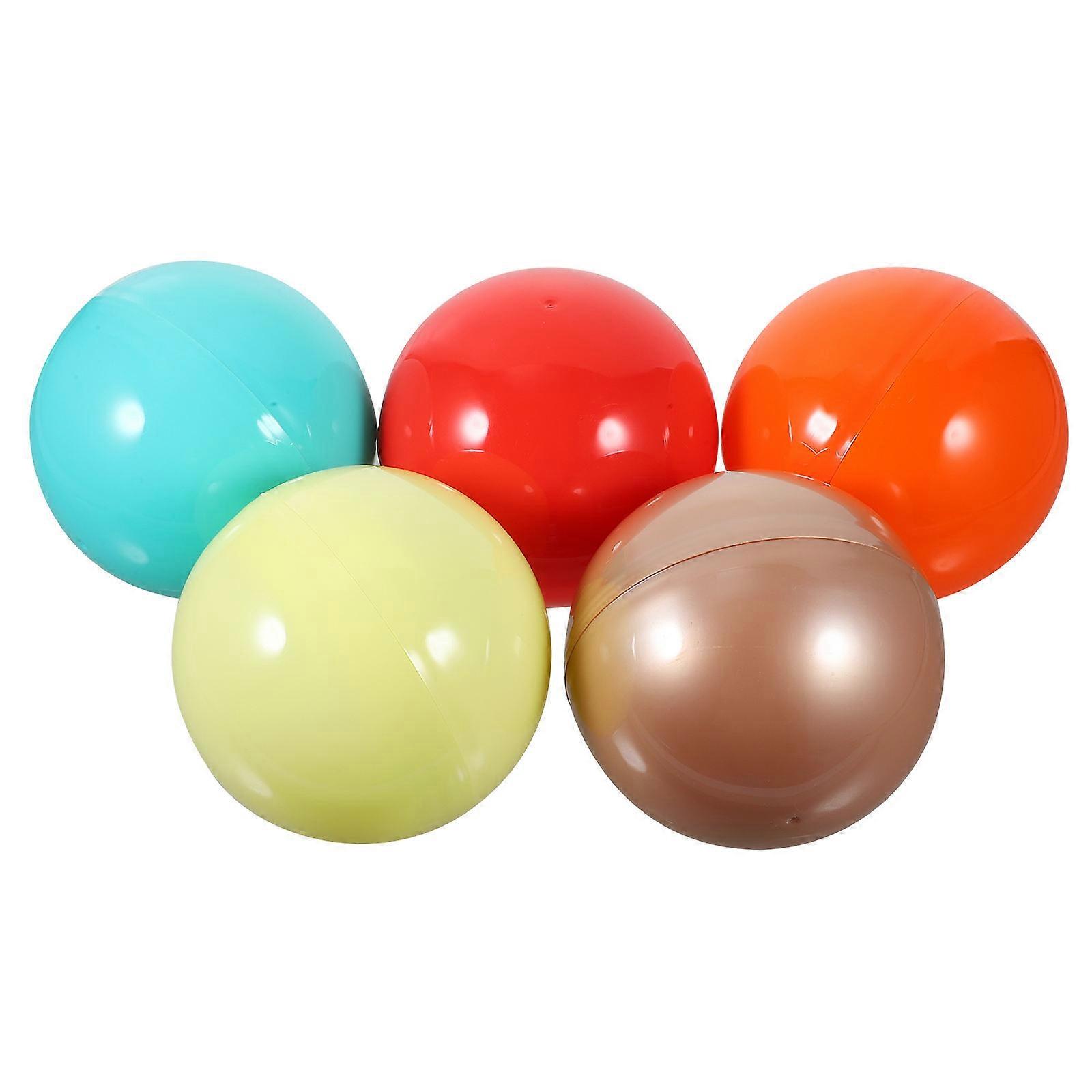 Colored Plastic Fillable Balls for Kids 5Pcs Round Storage Capsules
