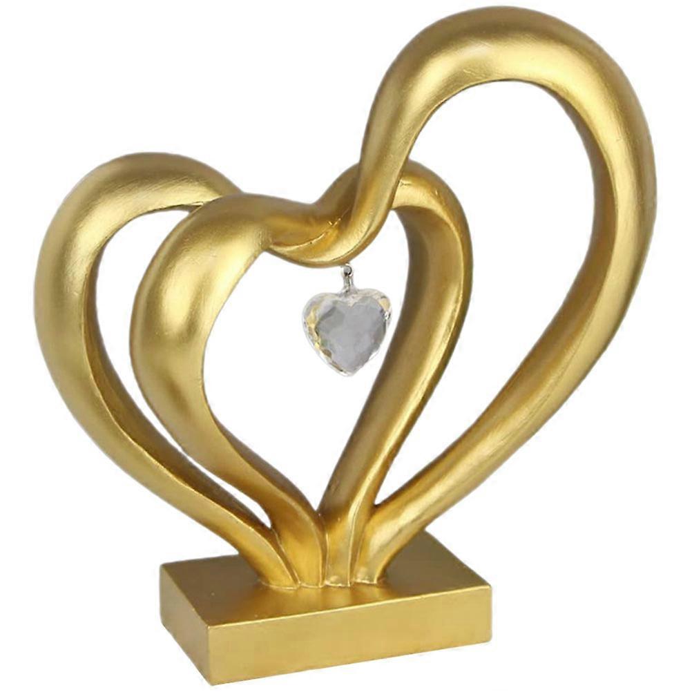 Heart Decor Double Layer Heart Statue for Playing Resin Ornament
