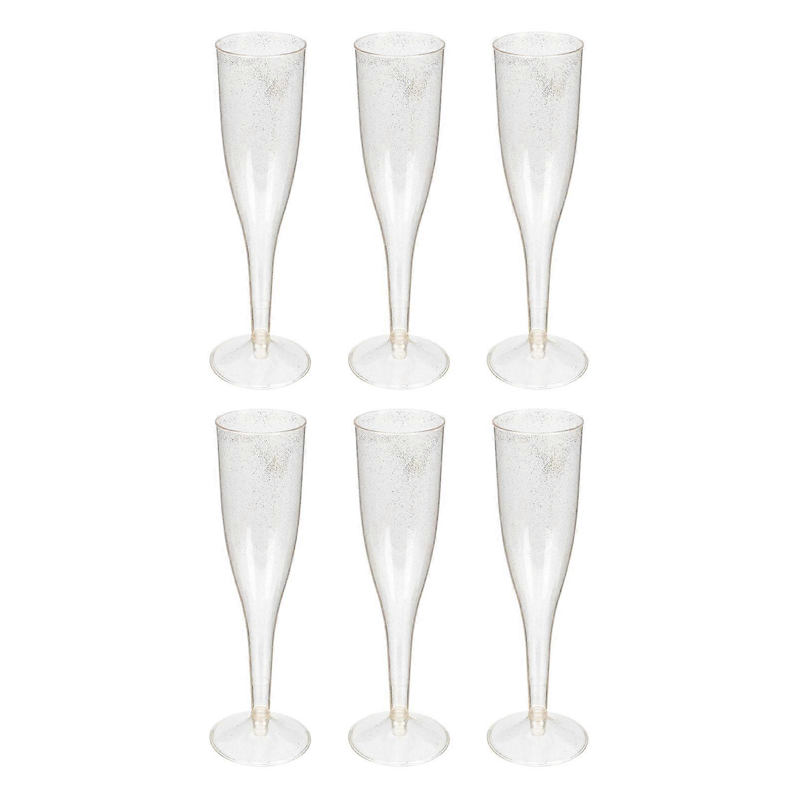 Footed Glass for Storage 6Pcs Flutes