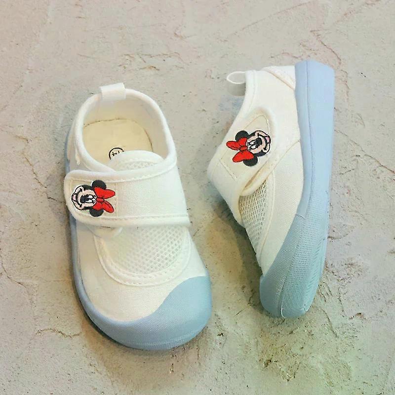 Disney Mickey Mouse Spring & Summer Kids Breathable Mesh White Canvas Shoes Kindergarten Indoor Casual Shoes Boys  Girls Sneaker