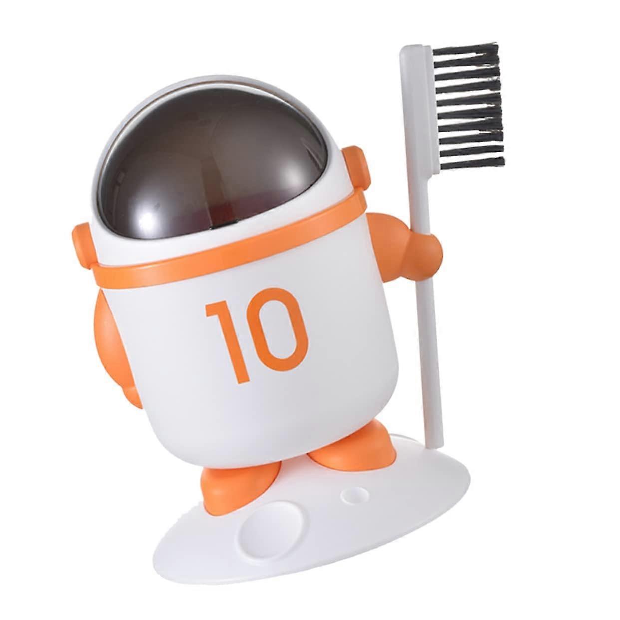 Cute Astronaut Desktop Trash Can with Lid Small Plastic Mini Garbage Bin for Bedroom or Office