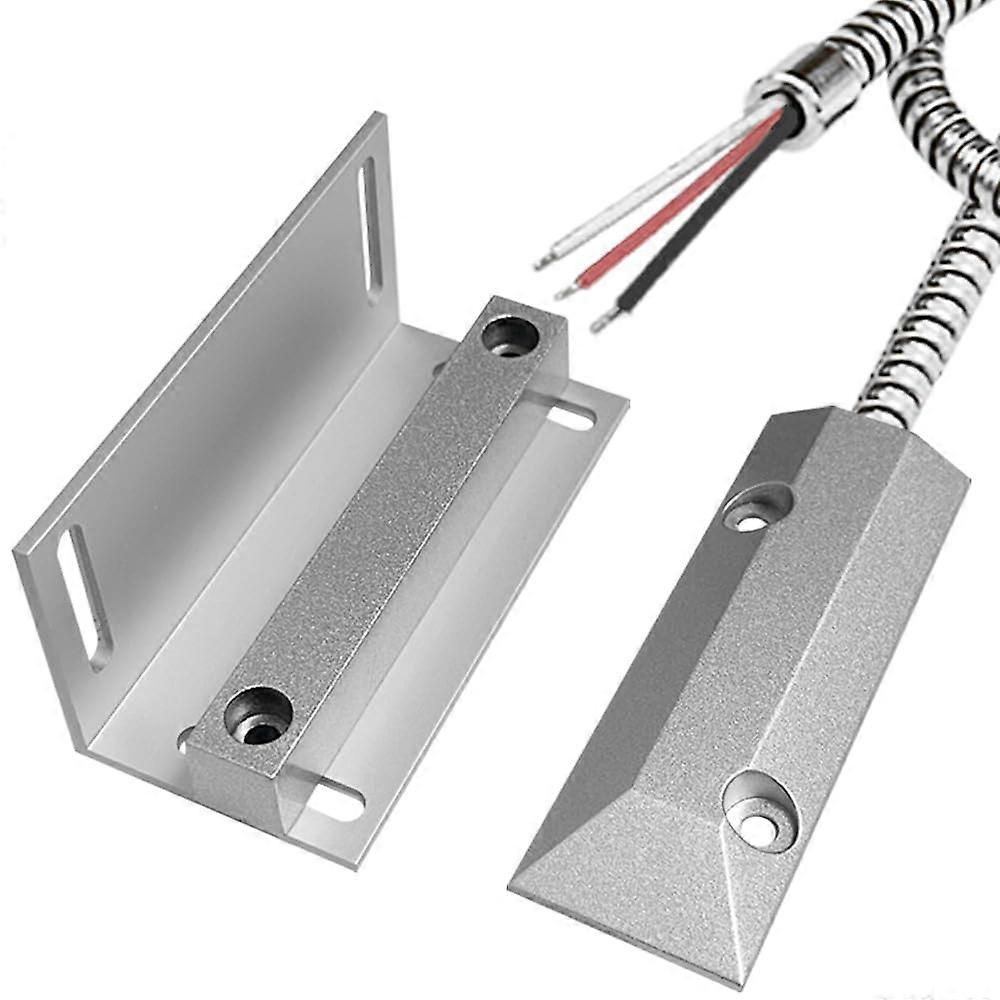 Garage Door Magnetic Contact Sensor Heavy Duty Roller Shutter Alarm Switch with Adjustable Bracket
