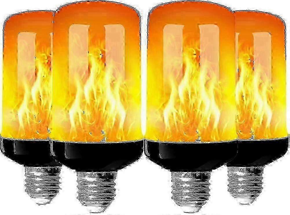 4-Pack E27 LED Flame Bulbs 4W with 4 Modes for Home/Garden