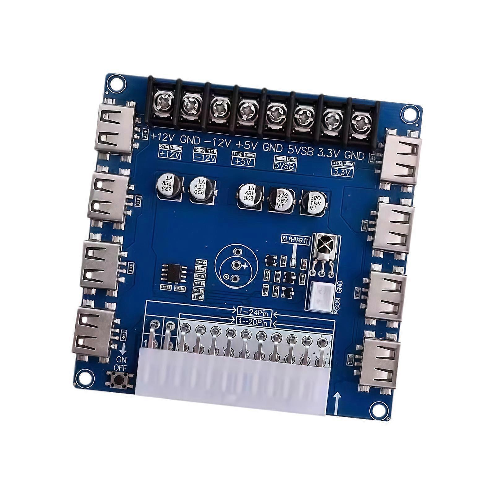 Strong Computer Power Supply Extension with 8 USB Charging Specks & Removable Linkage Simple Installation for Devices Multicolor