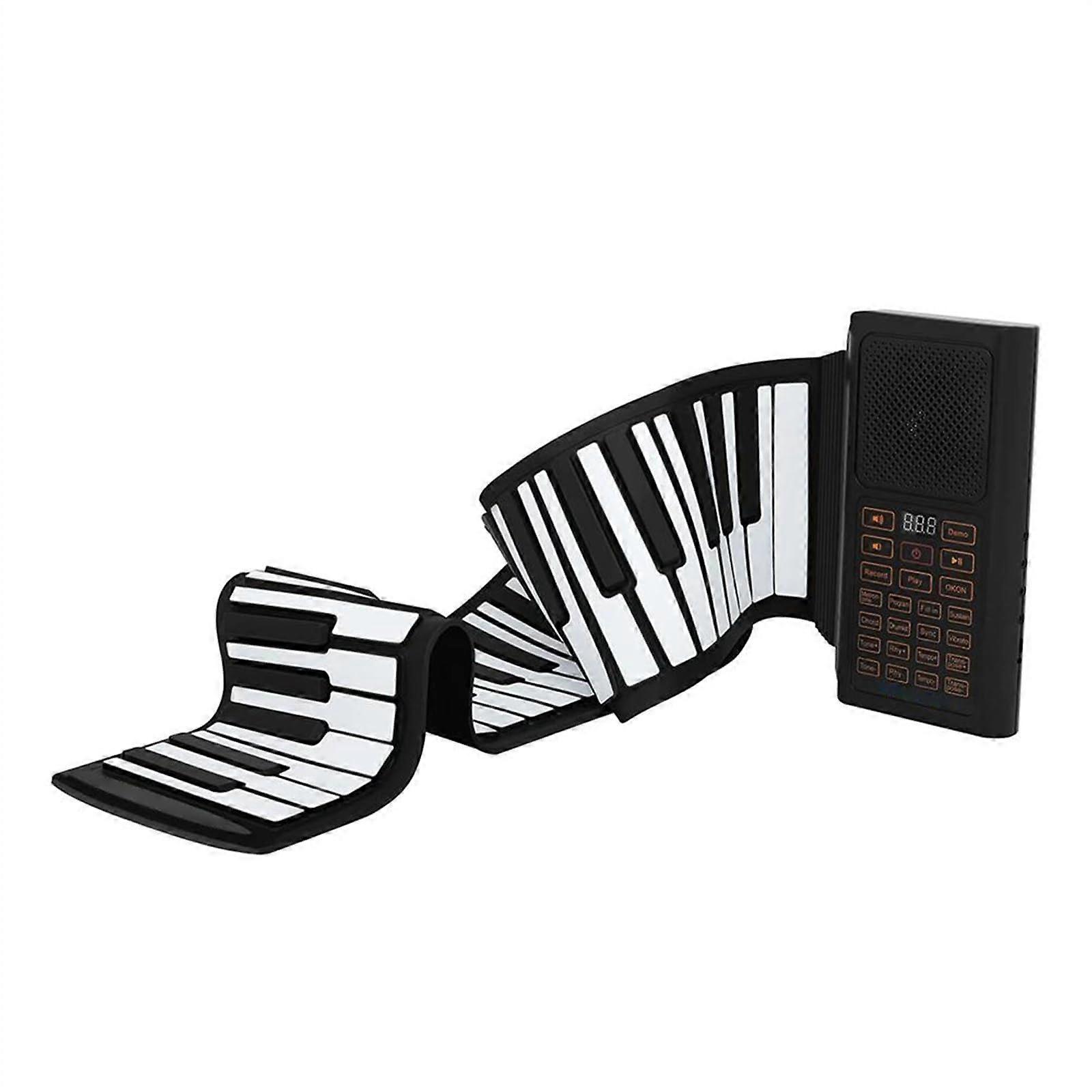 61 Key Roll Up Piano Keyboard with Bluetooth, Realistic Touch, Foldable Silicone Design
