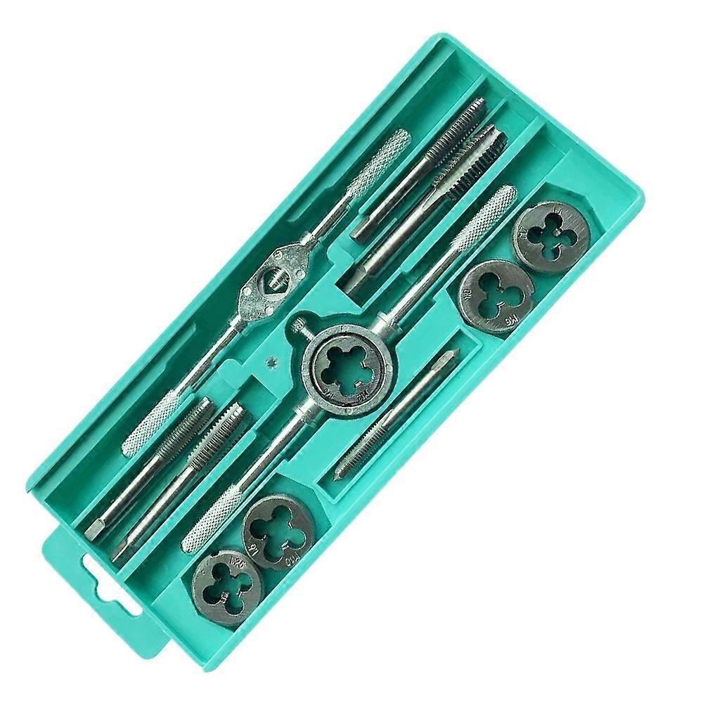 12Pcs Metric Tap & Die Set M3-M12 Thread Screw Cutting Hand Tool Kit