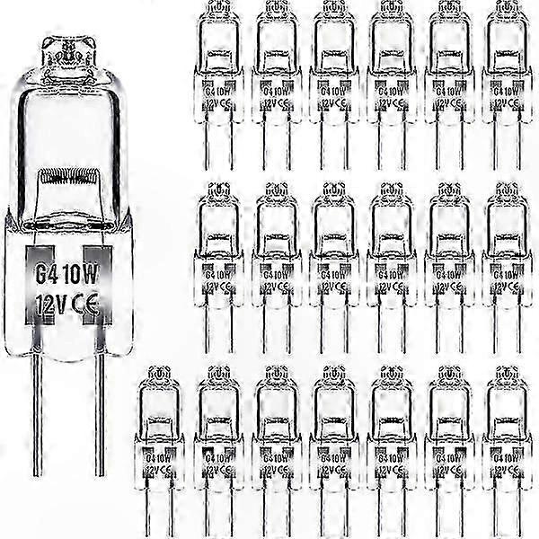 Warm White G4 Halogen Bulbs, 10W 12V, 20-Pack