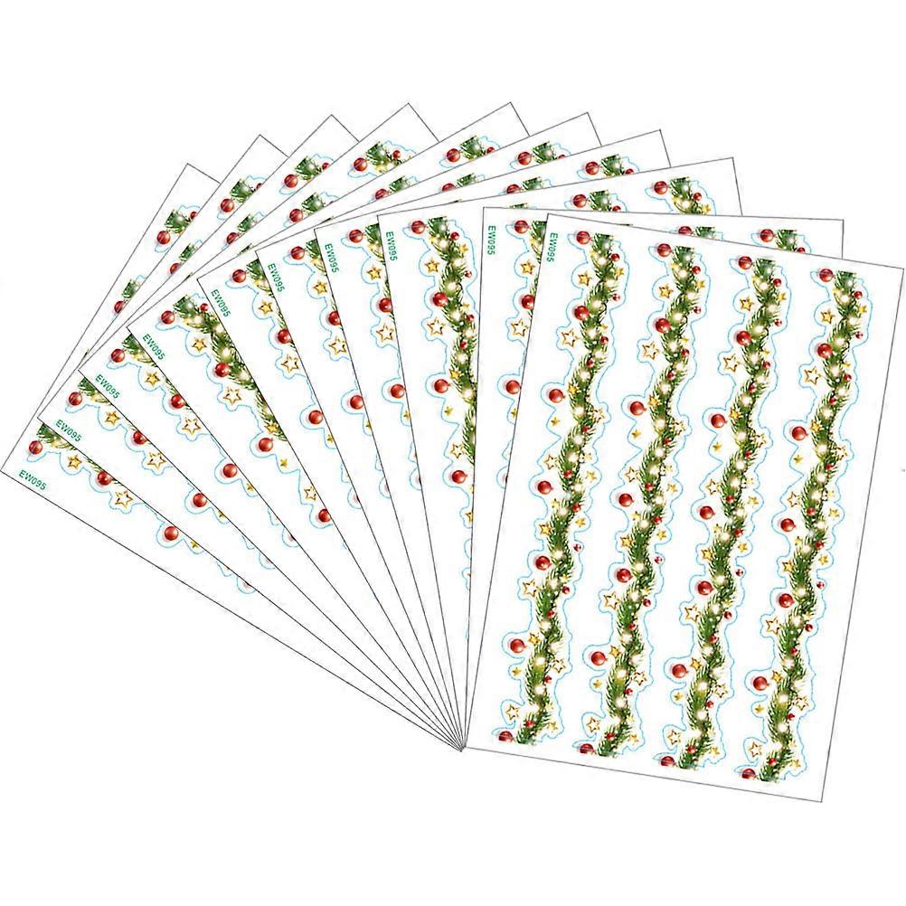 Christmas Border Trim Bulletin Board Borders for Decoration 10 Sheets