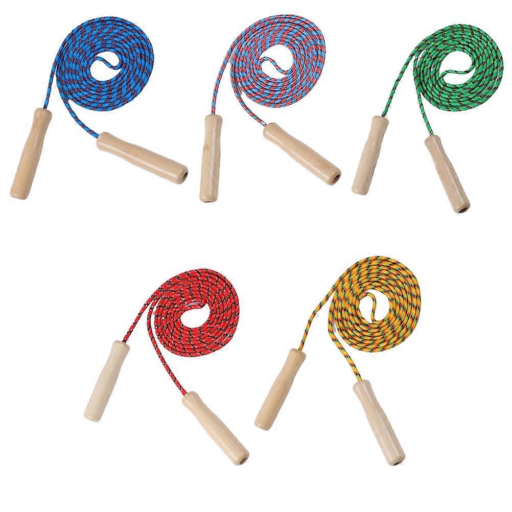 Wooden Handle Jump Rope for Exercise 5Pcs Assorted Skipping Rope