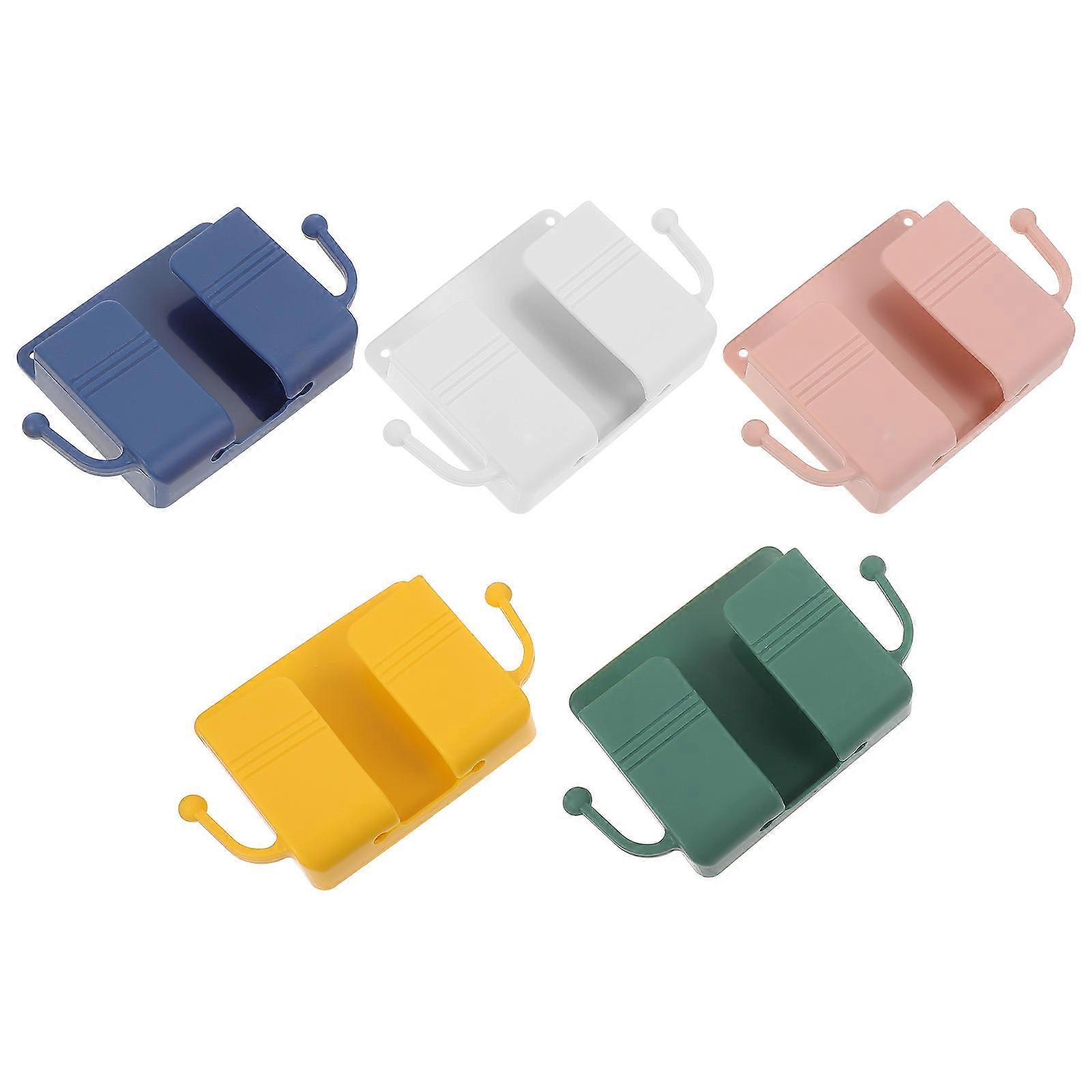 Storage Rack Wall-Mounted Remote Controls Holder for 5Pcs Storage Boxes