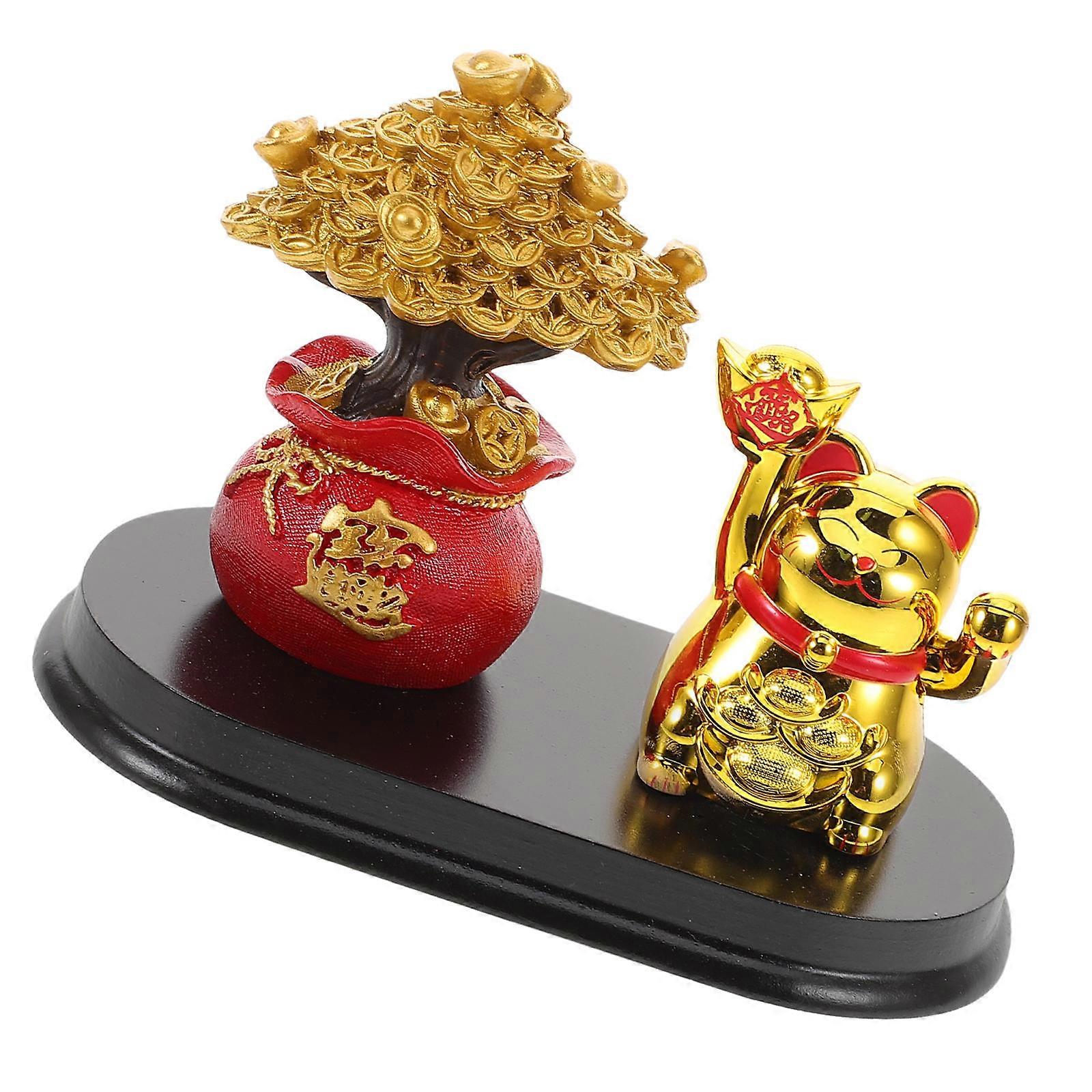 Cat Decorative Desktop Ornament Designed for Car Interior 4Pcs Set