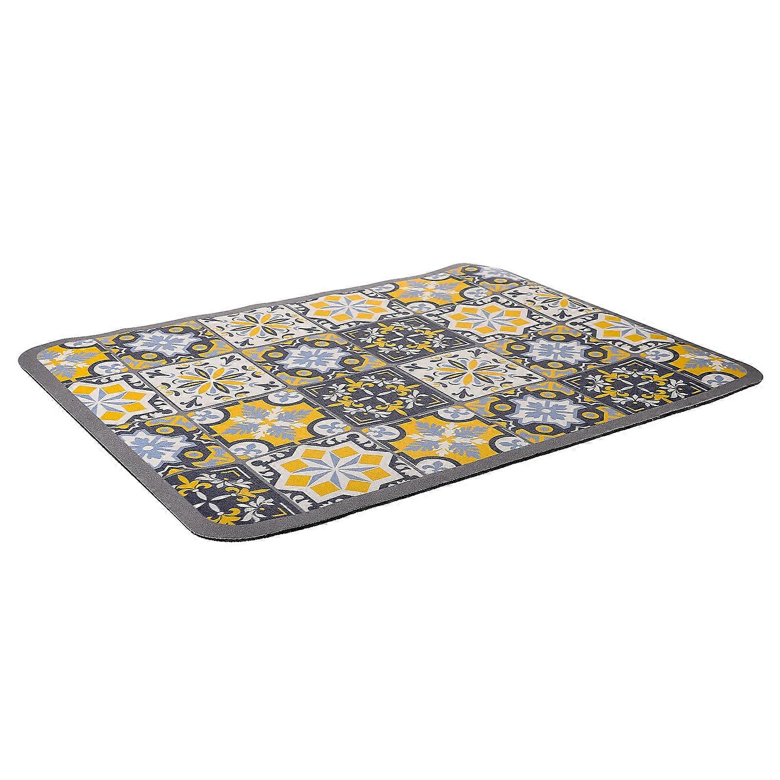 Multi-functional Kitchen Drying Mat Rectangular Shape Bohemia Style Water Absorption 1Set