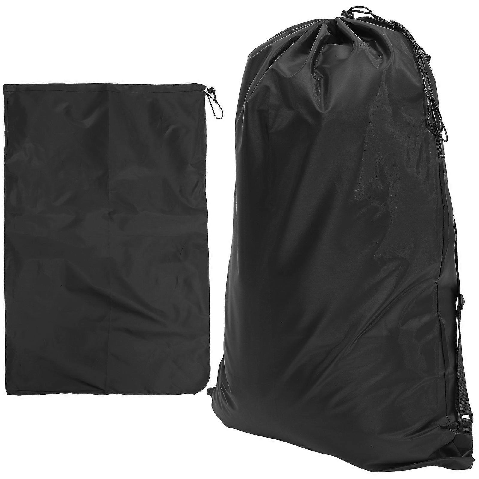 Laundry Pouch Black for Storage Use Drawstring 4Pcs Home Supply Set