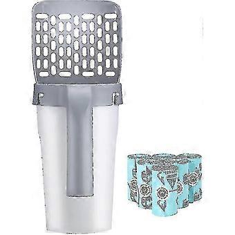 Premium Cat Litter Scoop with 90 Bags & Detachable Waste Container
