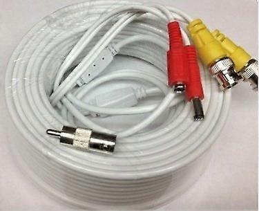CCTV Security Camera Cable 60ft OneCable Video Power with Secure BNC and RCA Connectors