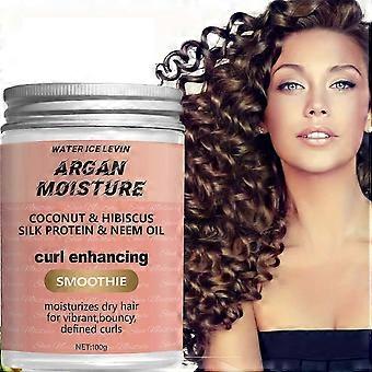 Coconut Oil & Hibiscus Moisture & Curling Cream - Curl Enhancing, Moisturize Dry Scalp with Argan Oil, Hair Defineing Cream for Curls & Waves