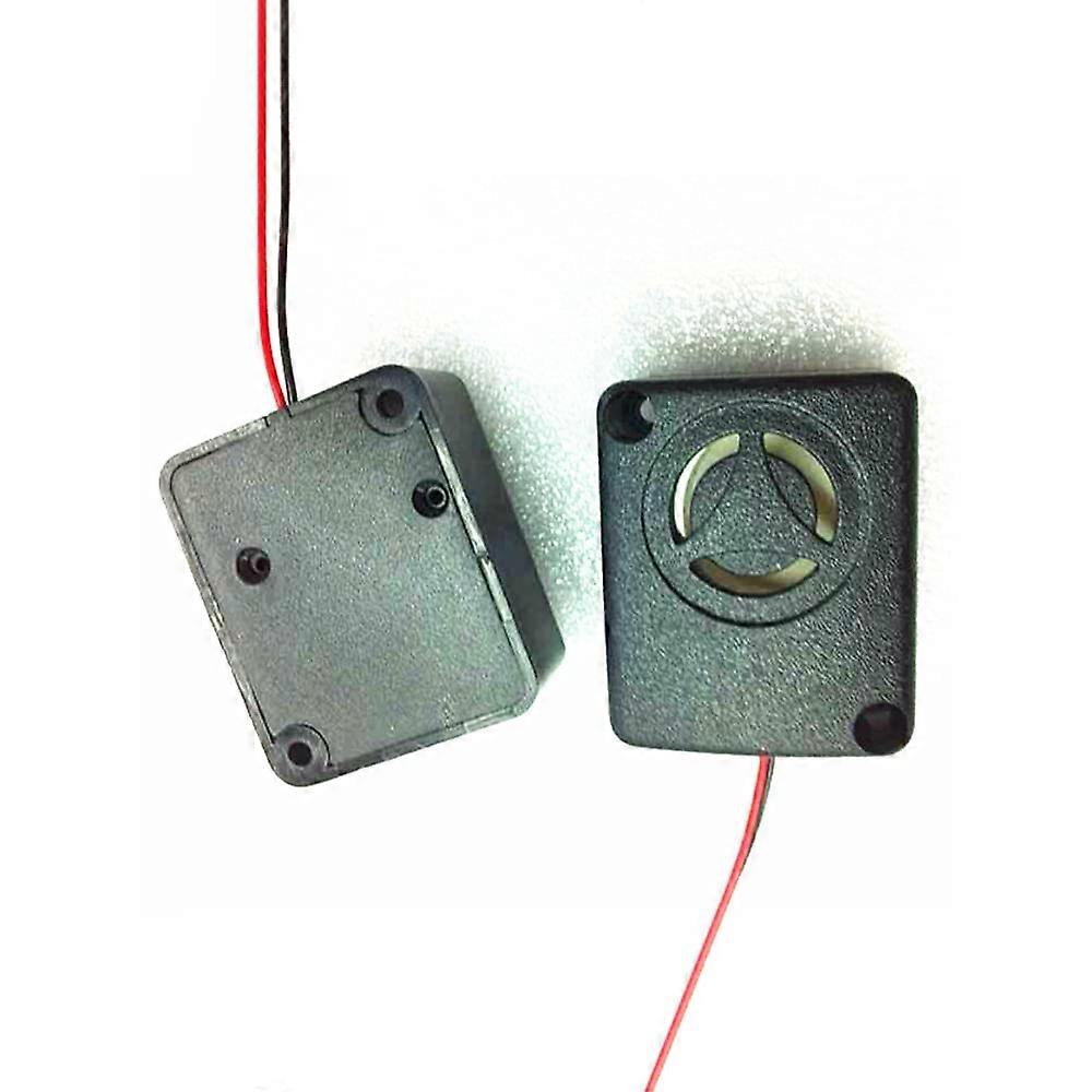 12V Piezo Buzzer Twin Pack  Decibel Security Alert with Durable Plastic Square Housing