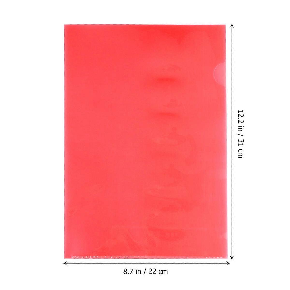Transparent Folder A4 File Folder for Organizing Files 30Pcs Red L Type