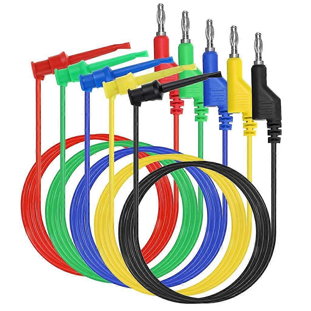 39 Inch Multimeter Test Lead Set - 5 Pcs Stackable Banana Plug to