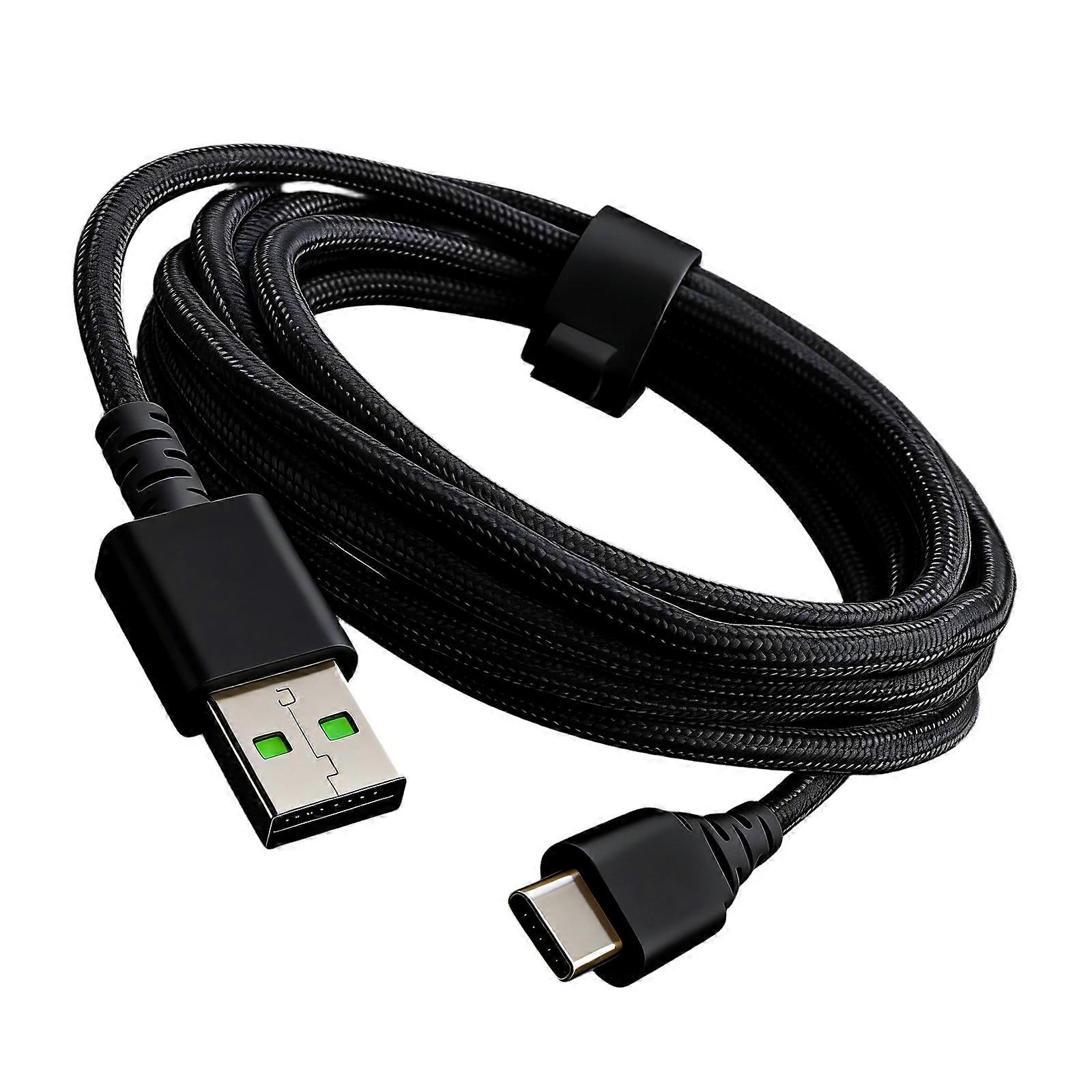 Câble USB vers Type C pour souris, en PVC, compatible avec V2 / DeathAdder / Basilisk, pièce de rechange et accessoire de réparation, noir.