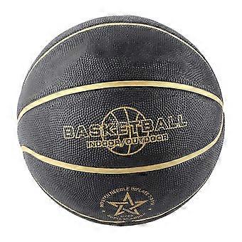 Black Basketball Training Wear Resistance Safe Large Particles Easy Grip Teenager Rubber Basketball for School Size 5(22.6cm/8.9in) intelligence