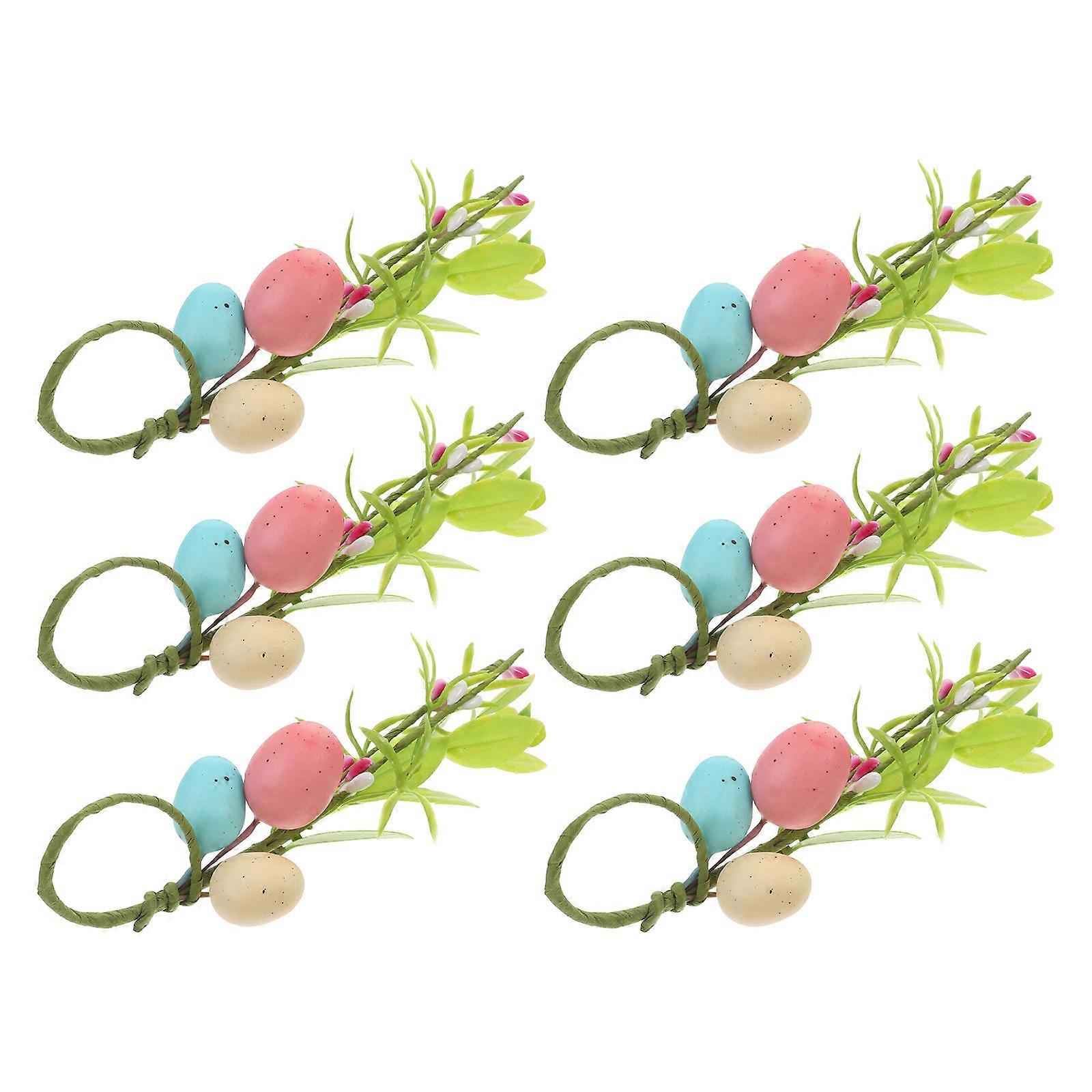 Assorted Color Easter Egg Napkin Holders for Decoration 6Pcs Set