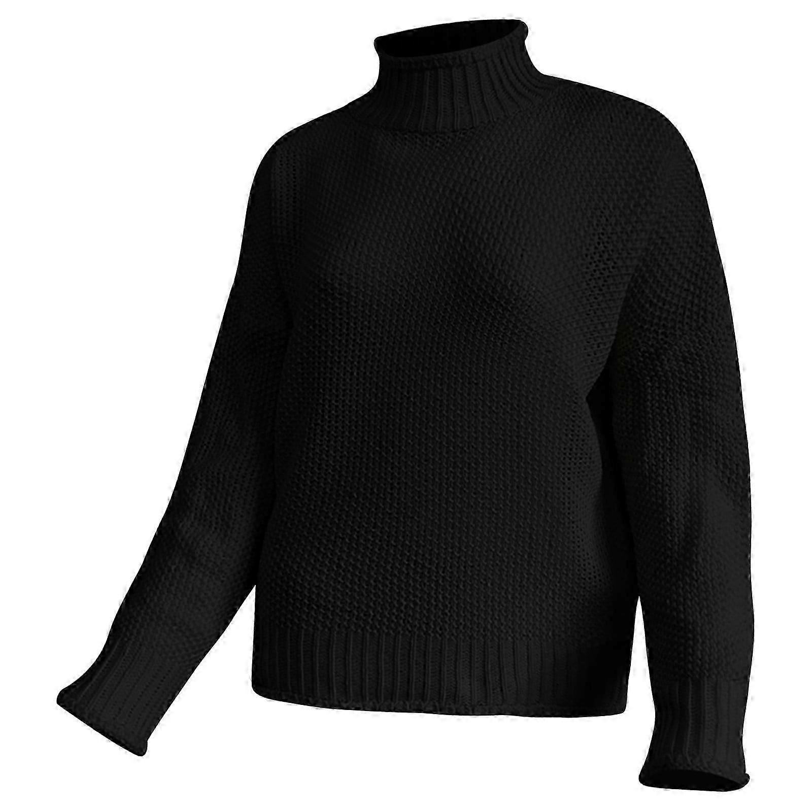 Women's Knit Sweater Thick Thread Solid Fall Winter Sweater Pullover