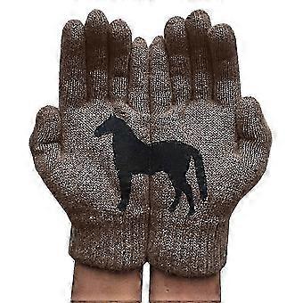 Damen-Strickhandschuhe mit Pferdemotiv