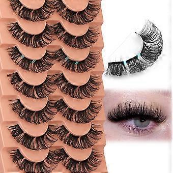D Curl Lash Clusters Fluffy False Eyelashes 18mm Wispy Volume Individual Lashes