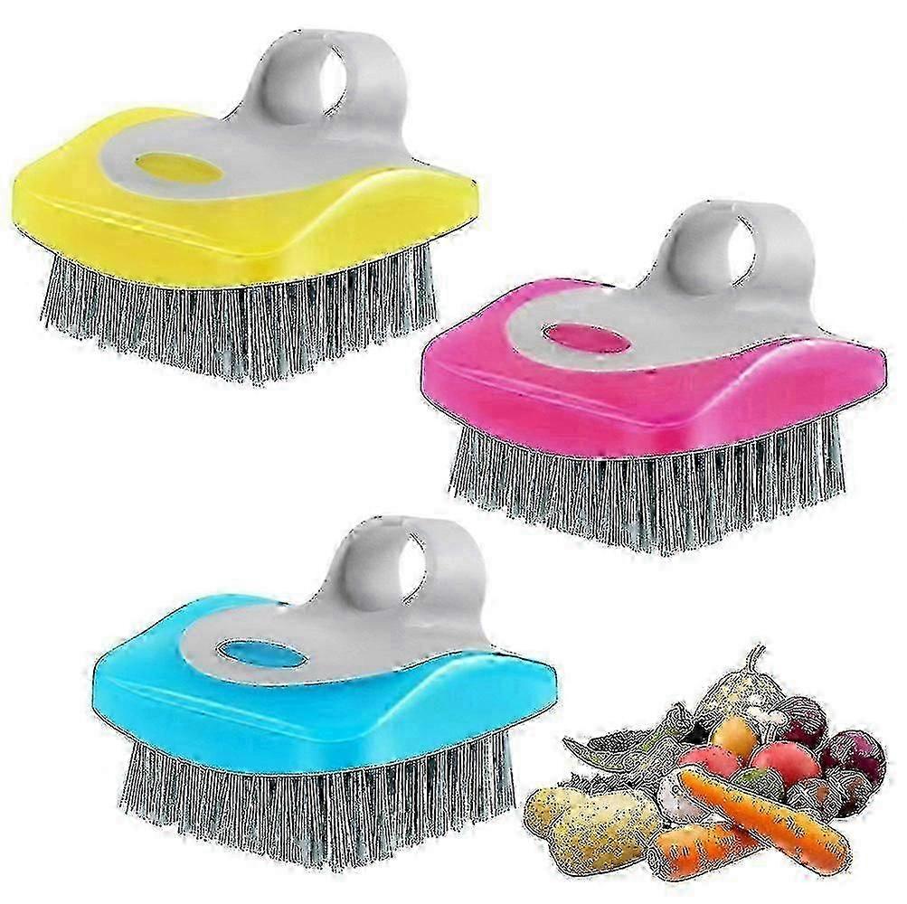 Potato scrubber brush compatible with vegetables - 3pack durable cleaning brushes